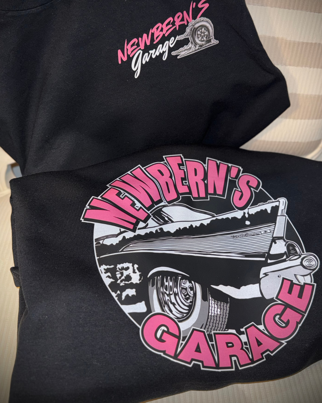 Official Newbern's Garage Shop Shirt in Pink!