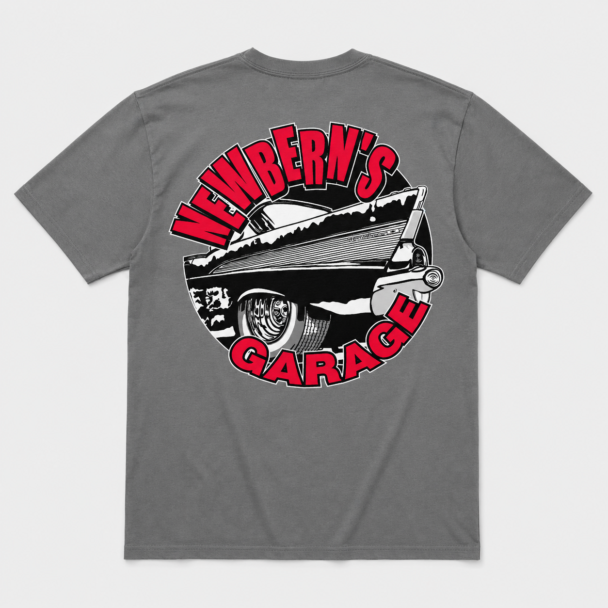 Official "Newbern's Garage" Shop Design Shirt in Red!